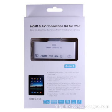 6 in 1 HDMI and AV Connector Kit for iPad/iPhone (YLI601)